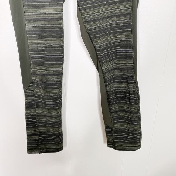 Lululemon Womens 4 Give Me Qi Crop Leggings Cyber Stripe Gator Green FullOn Luon - Picture 4 of 7
